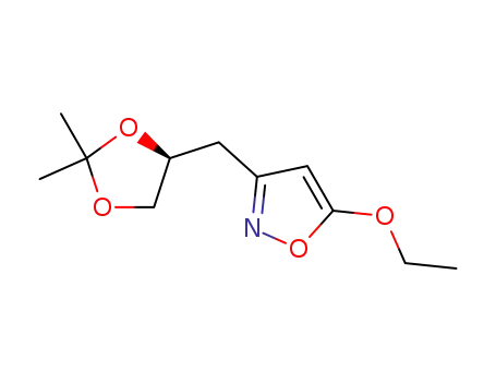 Molecular Structure of 94370-98-6 (Isoxazole, 3-[(2,2-dimethyl-1,3-dioxolan-4-yl)methyl]-5-ethoxy-, (S)-)