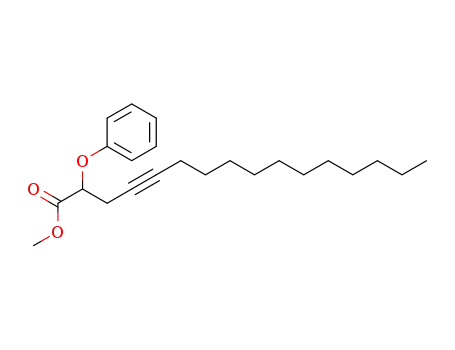 Molecular Structure of 40924-22-9 (2-Phenoxy-4-hexadecynoic acid methyl ester)