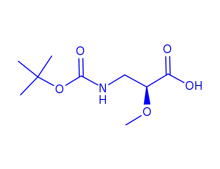 Molecular Structure of 412352-66-0 (Propanoic acid, 3-[[(1,1-dimethylethoxy)carbonyl]amino]-2-methoxy-, (2S)-)