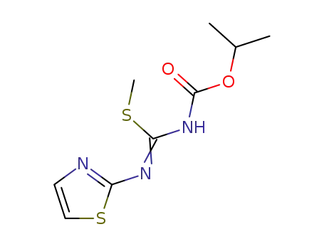 Carbamic  acid,  [(methylthio)(2-thiazolylimino)methyl]-,  1-methylethyl  ester  (9CI)