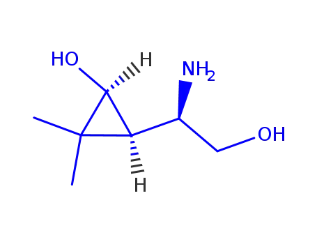 Molecular Structure of 408341-78-6 (Cyclopropaneethanol, beta-amino-3-hydroxy-2,2-dimethyl-, (betaR,1R,3S)-rel- (9CI))