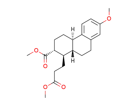 (+/-)-3-(7-methoxy-2<i>c</i>-methoxycarbonyl-(4a<i>r</i>,10a<i>t</i>)-1,2,3,4,4a,9,10,10a-octahydro-[1<i>t</i>]phenanthryl)-propionic acid methyl ester