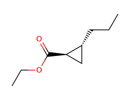 Molecular Structure of 492468-15-2 (Cyclopropanecarboxylic acid, 2-propyl-, ethyl ester, (1R,2R)- (9CI))