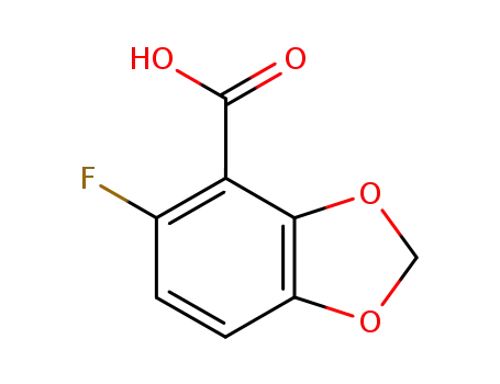 Molecular Structure of 492444-08-3 (5-FLUORO-1,3-BENZODIOXOLE-4-CARBOXYLIC ACID)