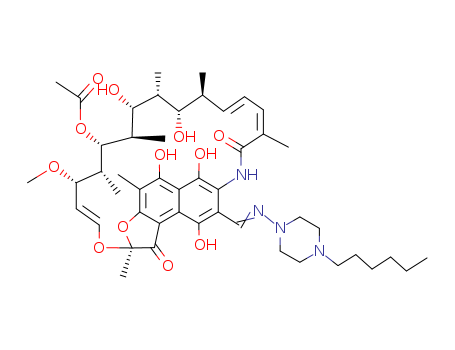 Rifamycin,3-[[(4-hexyl-1-piperazinyl)imino]methyl]- (9CI)