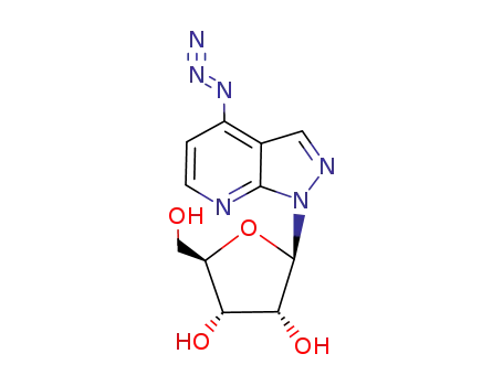 Molecular Structure of 119368-12-6 (4-Azido-1-β-D-ribofuranosylpyrazolo<3,4-b>pyridine)