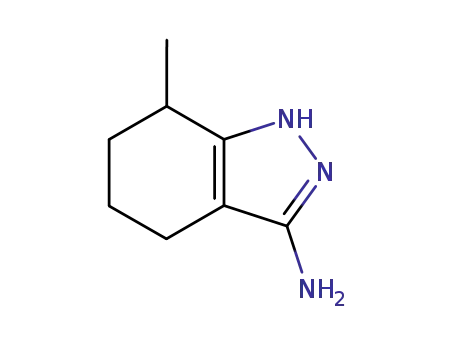 Molecular Structure of 871886-15-6 (1H-Indazol-3-amine,  4,5,6,7-tetrahydro-7-methyl-)