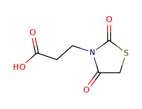 Molecular Structure of 49629-36-9 (3-(2,4-dioxo-thiazolidin-3-yl)-propionic acid)
