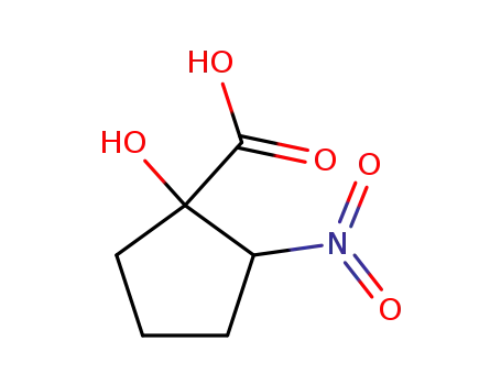 Molecular Structure of 4970-87-0 (Cyclopentanecarboxylic acid, 1-hydroxy-2-nitro- (7CI,8CI,9CI))