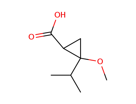 Molecular Structure of 344294-24-2 (Cyclopropanecarboxylic acid, 2-methoxy-2-(1-methylethyl)- (9CI))