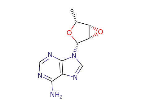 Molecular Structure of 4152-65-2 (9-(2,3-anhydro-5-deoxypentofuranosyl)-9H-purin-6-amine)