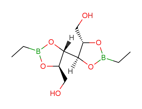 Molecular Structure of 58881-49-5 (<i>O</i><sup>2</sup>,<i>O</i><sup>3</sup>;<i>O</i><sup>4</sup>,<i>O</i><sup>5</sup>-bis-ethylboranediyl-galactitol)
