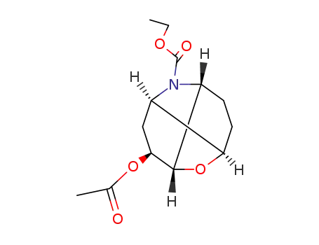 Molecular Structure of 49656-68-0 (4-(Acetyloxy)-2-oxa-7-azatricyclo[4.4.0.03,8]decane-7-carboxylic acid ethyl ester)
