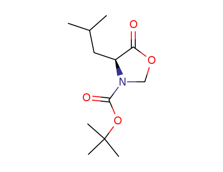 Molecular Structure of 172096-97-8 ((4S)-N-(tert-butyloxycarbonyl)-4-isobutyl-1,3-oxazolidin-5-one)