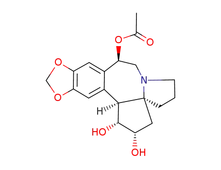 (1aα,2α,3aS*,9β,14bα)-(+/-)-9-acetoxy-1,2,3,5,6,8,9,14b-octahydro-4H-cyclopenta<a><1,3>dioxolo<4,5-h>pyrrolo<2,1-b><3>benzazepine-1,2-diol