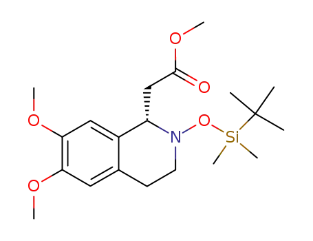 (+)-methyl N-t-butyldimethylsilyloxy-6,7-dimethoxy-1,2,3,4-tetrahydro-1-isoquinolinolineacetate