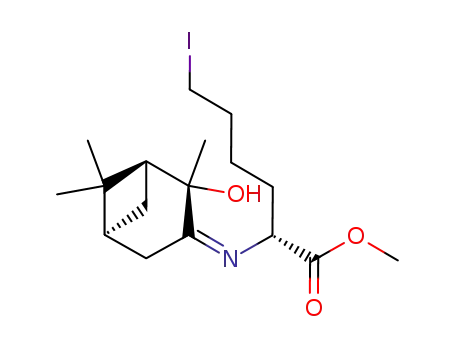 (R)-2-[(1S,2S,5S)-2-Hydroxy-2,6,6-trimethyl-bicyclo[3.1.1]hept-(3Z)-ylideneamino]-6-iodo-hexanoic acid methyl ester