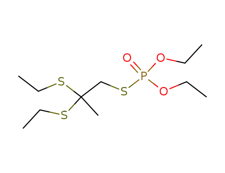 Molecular Structure of 4186-17-8 (Thiophosphoric acid O,O-diethyl S-[2,2-bis(ethylthio)propyl] ester)