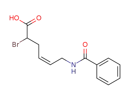 (+/-)-6-benzoylamino-2-bromo-hex-4<i>c</i>-enoic acid