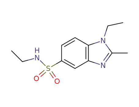 Molecular Structure of 4979-75-3 (N,1-Diethyl-2-methyl-1H-benzimidazole-5-sulfonamide)
