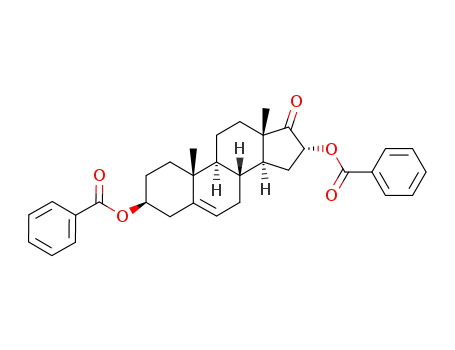 Molecular Structure of 94618-85-6 (benzoyloxy-16α benzoyloxy-3β androstene-5 one-17)