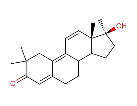 Molecular Structure of 23983-19-9 (Estra-4,9,11-trien-3-one,17-hydroxy-2,2,17-trimethyl-, (17b)-)