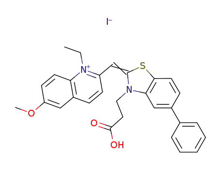 (1-ethyl-6-methoxy-[2]quinolyl)-[3-(2-carboxy-ethyl)-5-phenyl-benzothiazol-2-yl]-methinium ; iodide