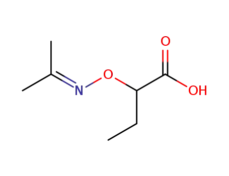 Molecular Structure of 5001-37-6 (2-[(propan-2-ylideneamino)oxy]butanoic acid)