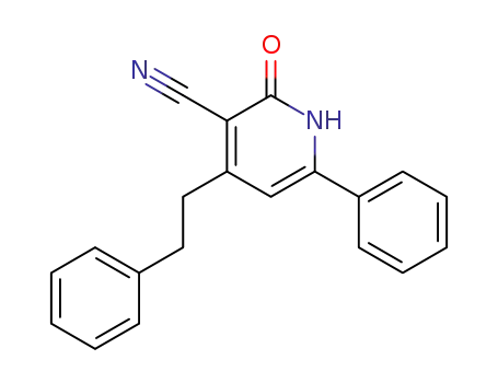 Molecular Structure of 4241-26-3 (2-oxo-6-phenyl-4-(2-phenylethyl)-1,2-dihydropyridine-3-carbonitrile)