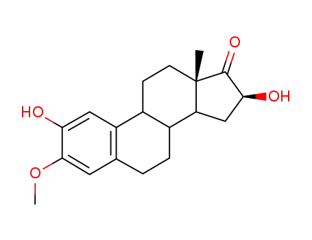 Molecular Structure of 42241-06-5 ((16alpha)-2,16-dihydroxy-3-methoxyestra-1(10),2,4-trien-17-one)
