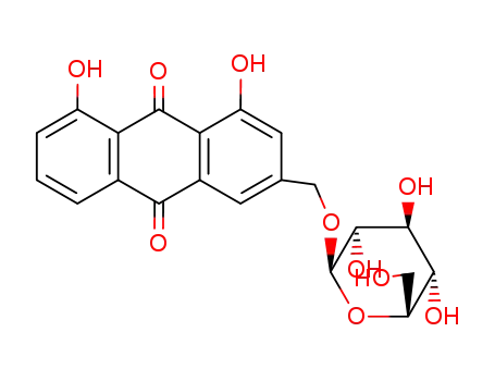 Molecular Structure of 50488-89-6 (Aloe-emodin-3-(hydroxymethyl)-O-β-D-glucopyranoside)