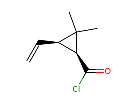 Molecular Structure of 84368-72-9 (Cyclopropanecarbonyl chloride, 3-ethenyl-2,2-dimethyl-, (1R,3R)- (9CI))