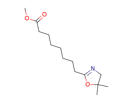 Molecular Structure of 42550-30-1 (4,5-Dihydro-5,5-dimethyl-2-oxazoleoctanoic acid methyl ester)