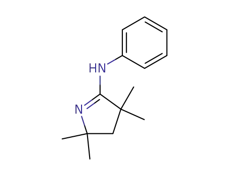 Molecular Structure of 50455-72-6 (3,4-Dihydro-2,2,4,4-tetramethyl-N-phenyl-2H-pyrrol-5-amine)
