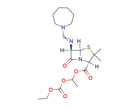 4-Thia-1-azabicyclo[3.2.0]heptane-2-carboxylicacid, 6-[[(hexahydro-1H-azepin-1-yl)methylene]amino]-3,3-dimethyl-7-oxo-,1-[(ethoxycarbonyl)oxy]ethyl ester, (2S,5R,6R)-