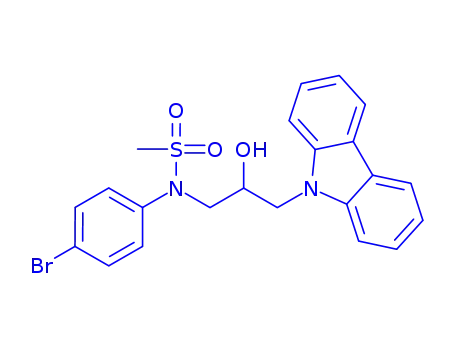 Molecular Structure of 429656-46-2 (N-(3-(9H-carbazol-9-yl)-2-hydroxypropyl)-N-(4-bromophenyl)methanesulfonamide)