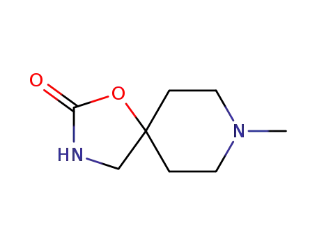 Molecular Structure of 5053-07-6 (8-Methyl-1-oxa-3,8-diazaspiro[4.5]decan-2-one)