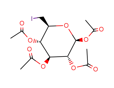 Molecular Structure of 7468-48-6 (1,2,3,4-tetra-O-acetyl-6-deoxy-6-iodohexopyranose)