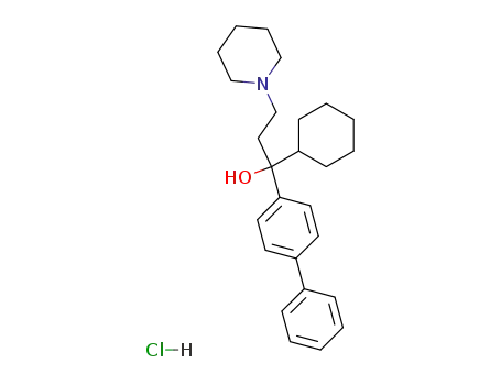 Molecular Structure of 50910-34-4 (alpha-(4-Biphenyl)-alpha-cyclohexyl-1-piperidinepropanol hydrochloride)