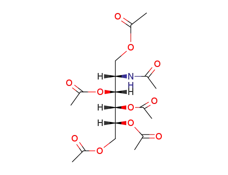 Molecular Structure of 56211-19-9 (2-Acetylamino-2-deoxy-D-glucitol 1,3,4,5,6-pentaacetate)