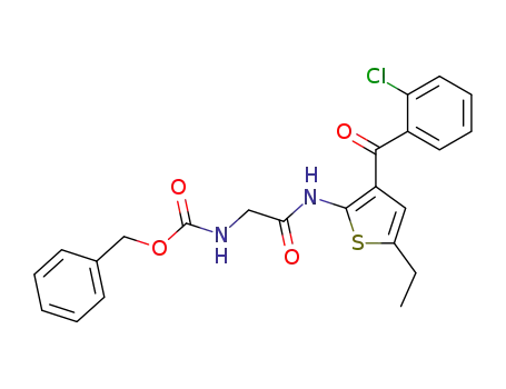 Molecular Structure of 50508-73-1 ([2-[[3-(2-Chlorobenzoyl)-5-ethyl-2-thienyl]aMino]-2-oxoethyl]carbaMic Acid Benzyl Ester)