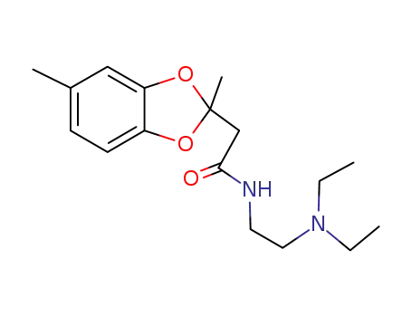 Molecular Structure of 50836-29-8 (N-(2-Diethylaminoethyl)-2,5-dimethyl-1,3-benzodioxole-2-acetamide)