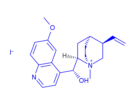 Molecular Structure of 108646-60-2 ((9<i>R</i>)-9-hydroxy-6'-methoxy-1-methyl-cinchonanium; iodide)