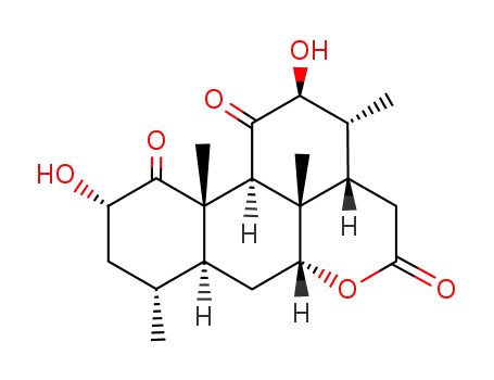 Molecular Structure of 4283-48-1 (2α,12β-Dihydroxypicrasane-1,11,16-trione)