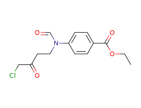 Molecular Structure of 4261-02-3 (ethyl 4-[(4-chloro-3-oxobutyl)(formyl)amino]benzoate)