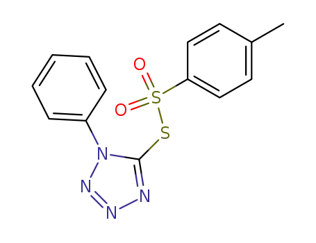 Molecular Structure of 50623-01-3 (5-(4-methylphenyl)sulfonylsulfanyl-1-phenyl-tetrazole)