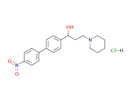 Molecular Structure of 50910-25-3 (alpha-(4'-Nitro-4-biphenylyl)-1-piperidinepropanol hydrochloride)