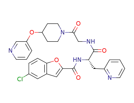 5-Chloro-N-[(1S)-2-oxo-2-({2-oxo-2-[4-(3-pyridyloxy)-1-piperidinyl]ethyl}amino)-1-(2-pyridylmethyl)ethyl]-1-benzofuran-2-carboxamide