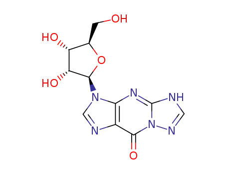 Molecular Structure of 50585-21-2 (3-pentofuranosyl-3,7-dihydro-9H-[1,2,4]triazolo[1,5-a]purin-9-one)