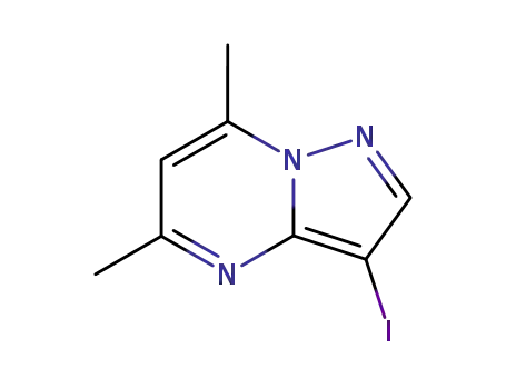 Molecular Structure of 43024-26-6 (5,7-Dimethyl-3-iodopyrazolo[1,5-a]pyrimidine)